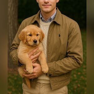 Vintage Men Khaki Polo Ralph Lauren Plaid Lined Bomber Jacket XL Designer Casual